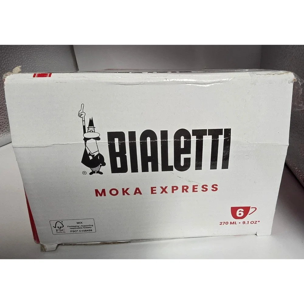 Bialetti Moka Express 6 Cup Stovetop Espresso Maker 275-06 Made In Italy NIB